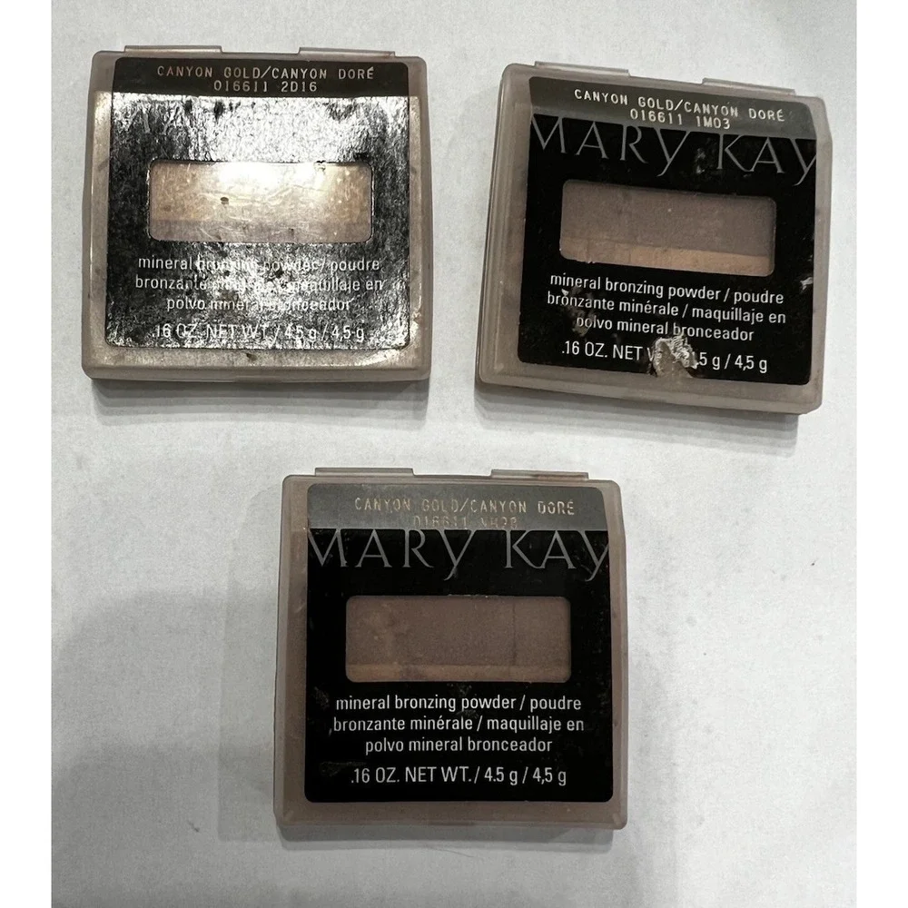 Mary Kay Mineral Bronzing Powder  Canyon Gold LOT OF 3 DAMAGED SEE DESCRIPTION